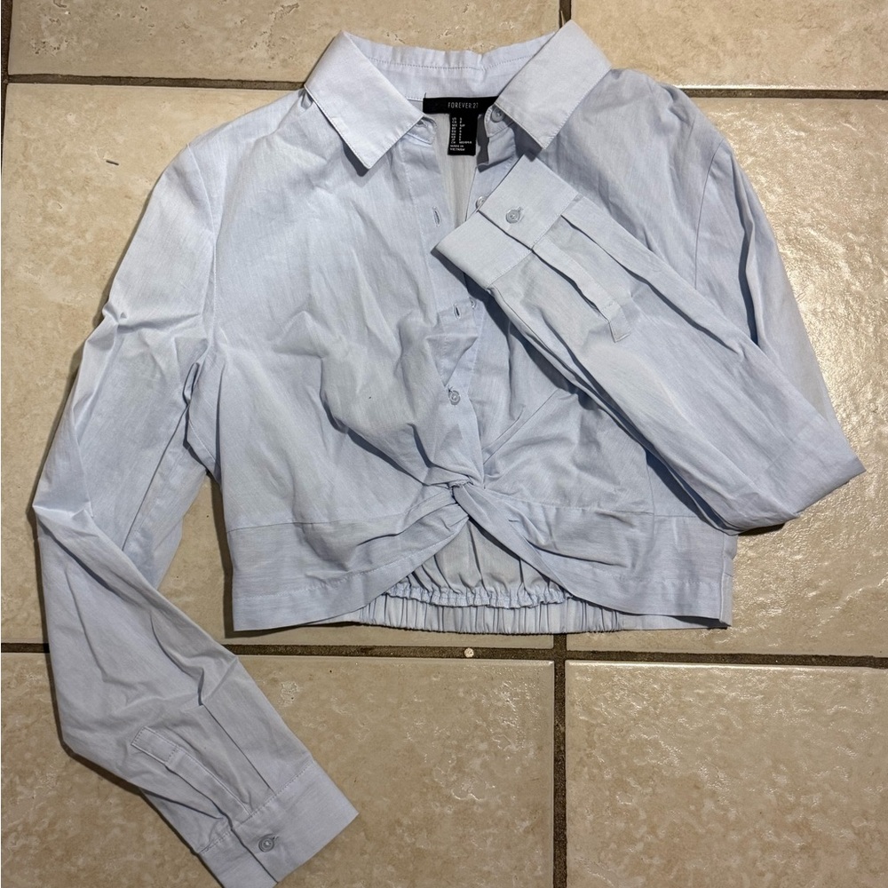 Forever 21 Sky Blue Button-Up Shirt